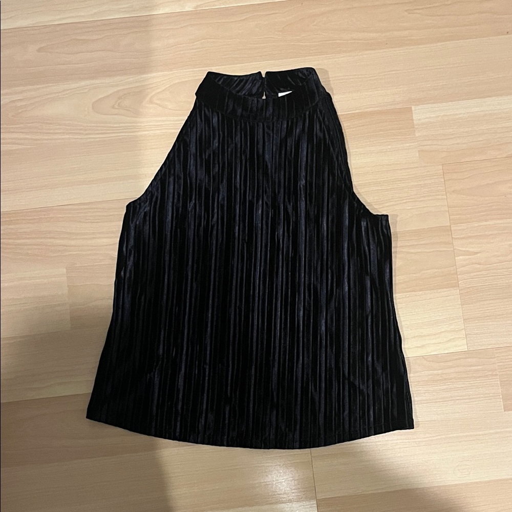 Velvet black sleeveless top